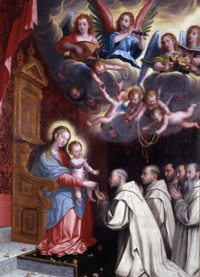 <성 브루노에게 발현한 묵주기도의 성모(The Virgin of the Rosary Appearing to Saint Bruno)>